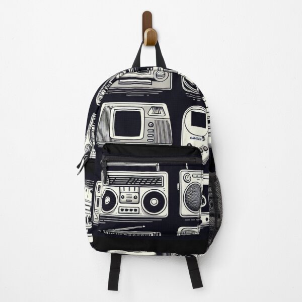 Item preview, AI Art: Oldschool Electronics Collection in Black & White Vector Style – Retro Tech Design for Vintage Lovers designed and sold by knalpot-design.