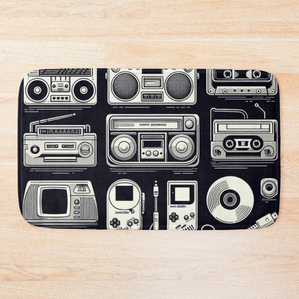 Item preview, AI Art: Oldschool Electronics Collection in Black & White Vector Style – Retro Tech Design for Vintage Lovers designed and sold by knalpot-design.