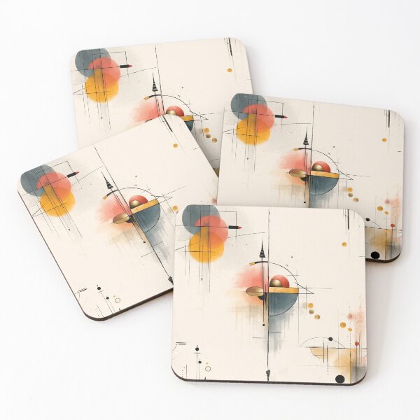 Item preview, Futuristic Abstract Geometric Seamless Pattern with Circular Forms and Linear Accents in Warm Tones designed and sold by Moisky Patterns.