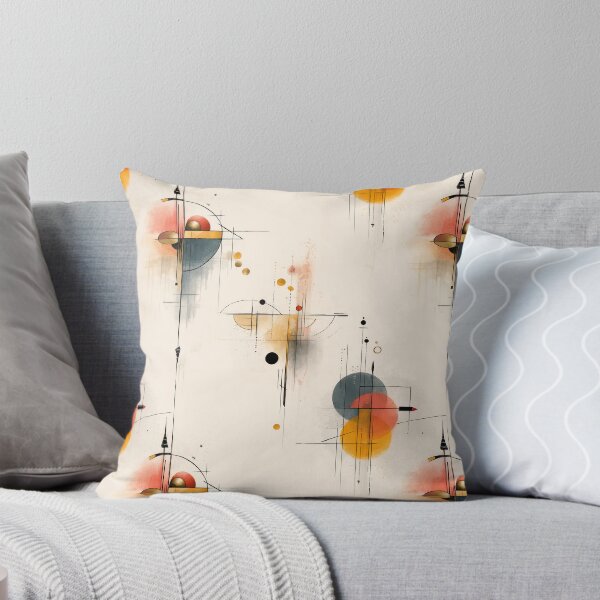 Item preview, Futuristic Abstract Geometric Seamless Pattern with Circular Forms and Linear Accents in Warm Tones designed and sold by Moisky Patterns.