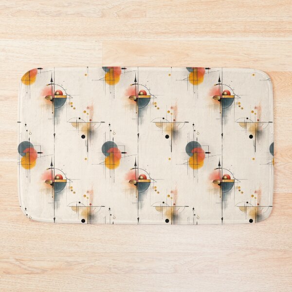 Item preview, Futuristic Abstract Geometric Seamless Pattern with Circular Forms and Linear Accents in Warm Tones designed and sold by Moisky Patterns.