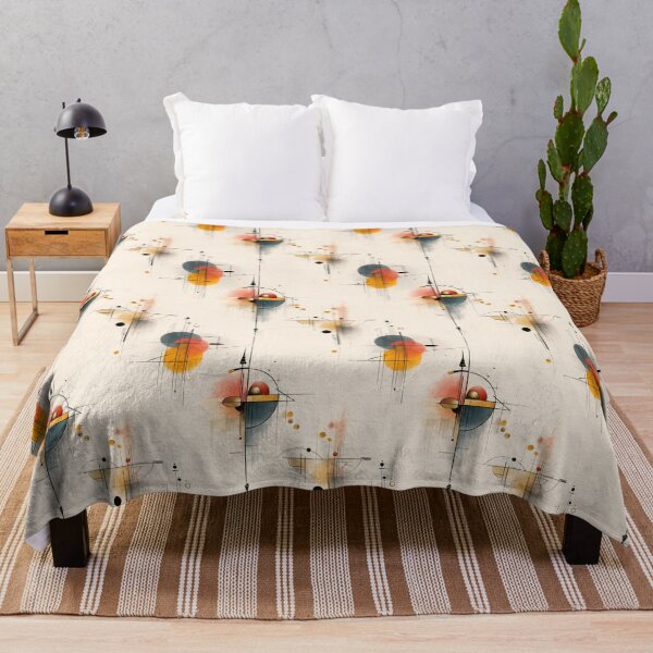 Item preview, Futuristic Abstract Geometric Seamless Pattern with Circular Forms and Linear Accents in Warm Tones designed and sold by Moisky Patterns.