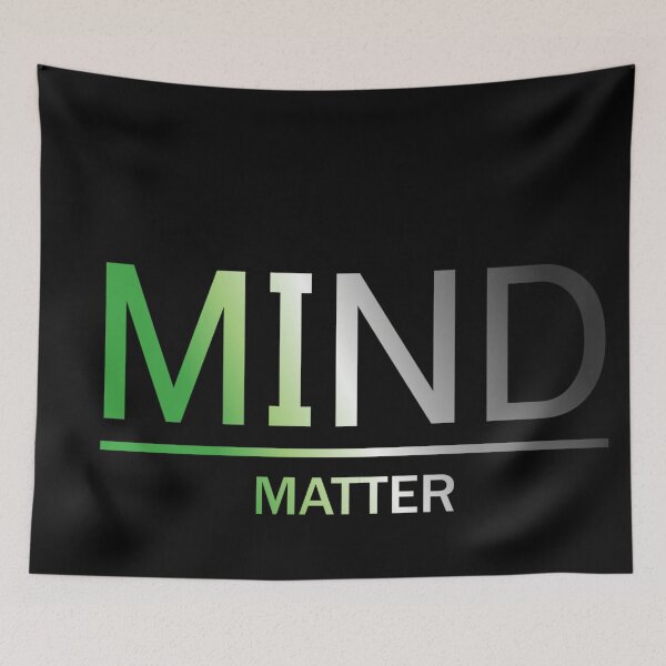 Item preview, Mind Matter , Aromantic pride flag graphic, rainbow text graphic, mental health matters, mindfulness, self love,  designed and sold by PrideBeProud.
