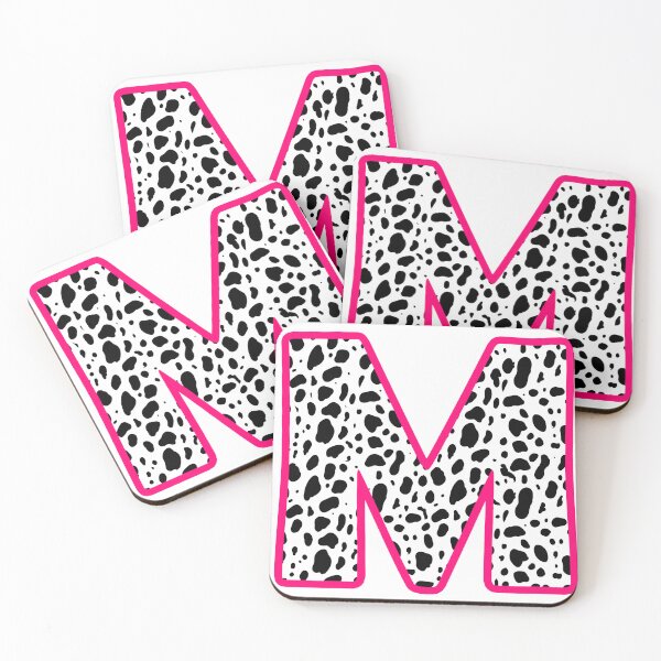 Item preview, M Initial sticker - girly print black and white with pink designed and sold by marlenaki.