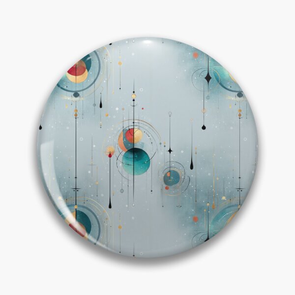 Item preview, Celestial Geometric Seamless Pattern with Orbital Motifs and Stellar Accents in Aqua Blue and Warm Hues designed and sold by Moisky Patterns.