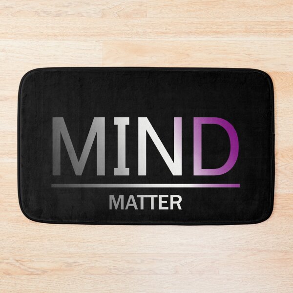Item preview, Mind Matter, Asexual pride flag graphic, rainbow text graphic, mental health matters, mindfulness, self love,  designed and sold by PrideBeProud.