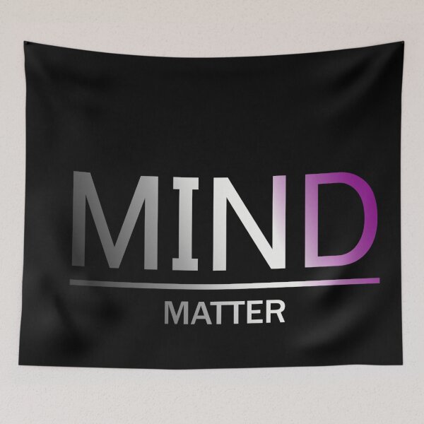 Item preview, Mind Matter, Asexual pride flag graphic, rainbow text graphic, mental health matters, mindfulness, self love,  designed and sold by PrideBeProud.