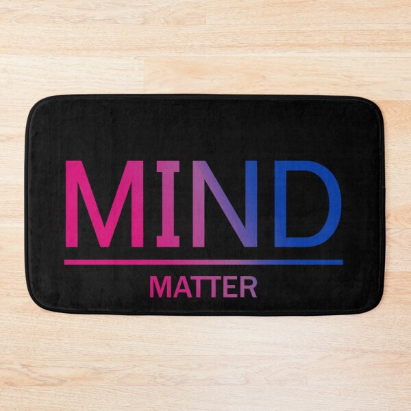 Item preview, Mind Matter, Bisexual pride flag graphic, rainbow text graphic, mental health matters, mindfulness, self love,  designed and sold by PrideBeProud.