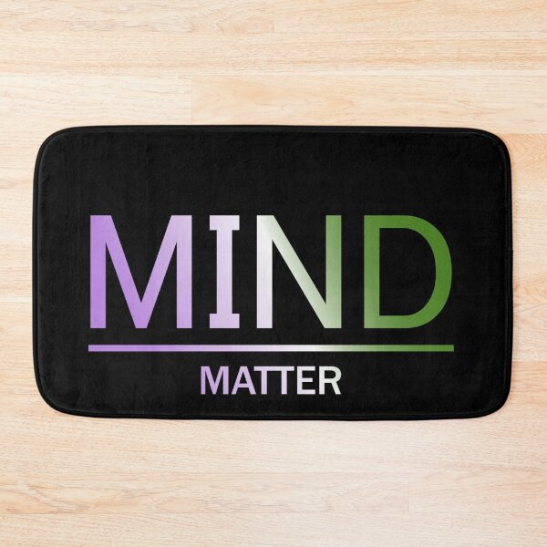 Item preview, Mind Matter, Genderqueer pride flag graphic, rainbow text graphic, mental health matters, mindfulness, self love,  designed and sold by PrideBeProud.