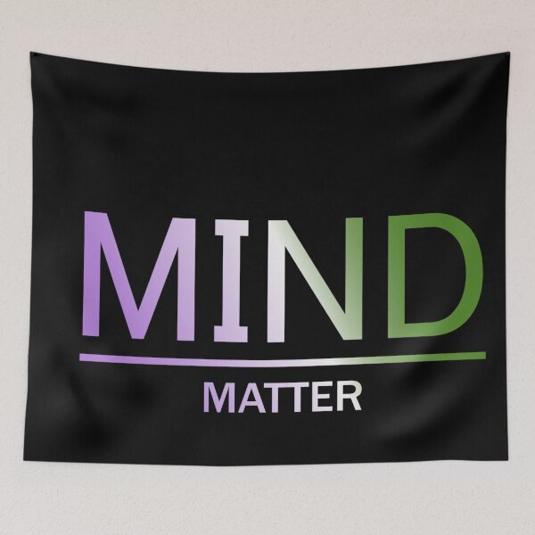 Item preview, Mind Matter, Genderqueer pride flag graphic, rainbow text graphic, mental health matters, mindfulness, self love,  designed and sold by PrideBeProud.