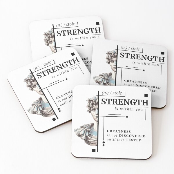 Item preview, Modern Stoic Strength Greatness Quote designed and sold by RockFireMerch.
