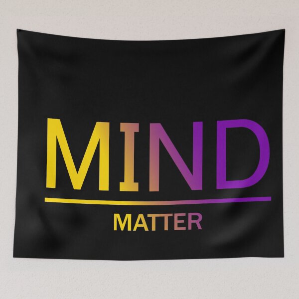 Item preview, Mind Matter, Intersex pride flag graphic, rainbow text graphic, mental health matters, mindfulness, self love,  designed and sold by PrideBeProud.