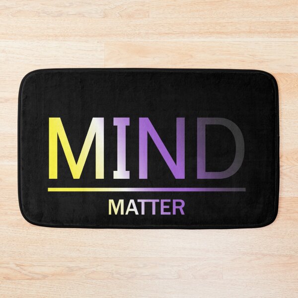 Item preview, Mind Matter, Nonbinary pride flag graphic, rainbow text graphic, mental health matters, mindfulness, self love,  designed and sold by PrideBeProud.