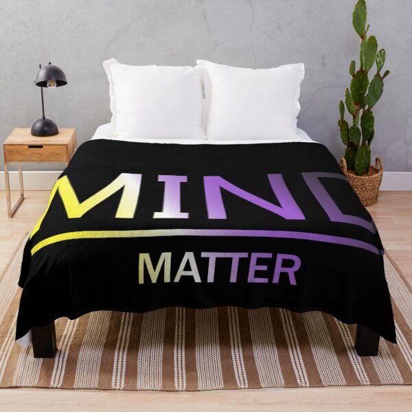 Item preview, Mind Matter, Nonbinary pride flag graphic, rainbow text graphic, mental health matters, mindfulness, self love, designed and sold by PrideBeProud.