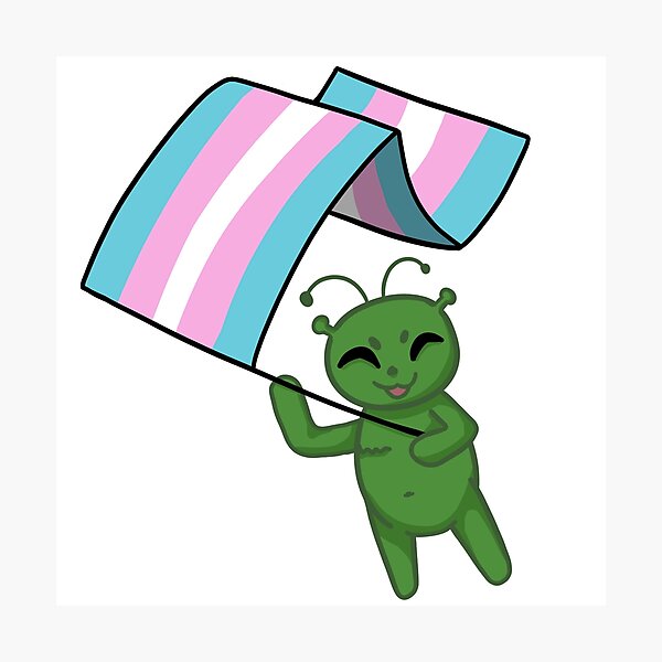 Aperçu de l'œuvre Alien glorp avec drapeau trans créée et vendue par DodocoIsGone.