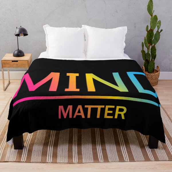 Item preview, Mind Matter, Pansexual pride flag graphic, rainbow text graphic, mental health matters, mindfulness, self love, designed and sold by PrideBeProud.