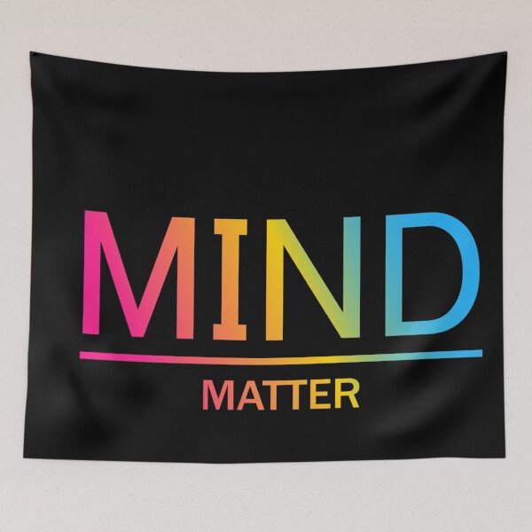 Item preview, Mind Matter, Pansexual pride flag graphic, rainbow text graphic, mental health matters, mindfulness, self love,  designed and sold by PrideBeProud.