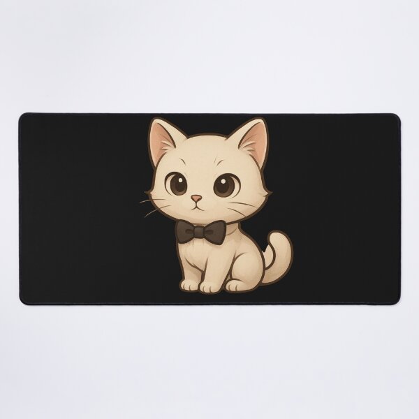 Item preview, Kitty with Bowtie – Elegant Chibi Cat with a Dapper Look designed and sold by ColorSplash123.