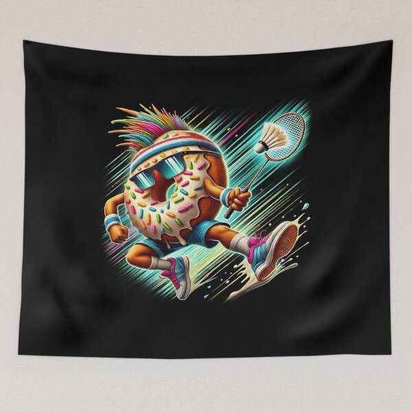 Item preview, Donut Playing Badminton Donut Lover Badminton Player designed and sold by Kimberley King Art  King Art.