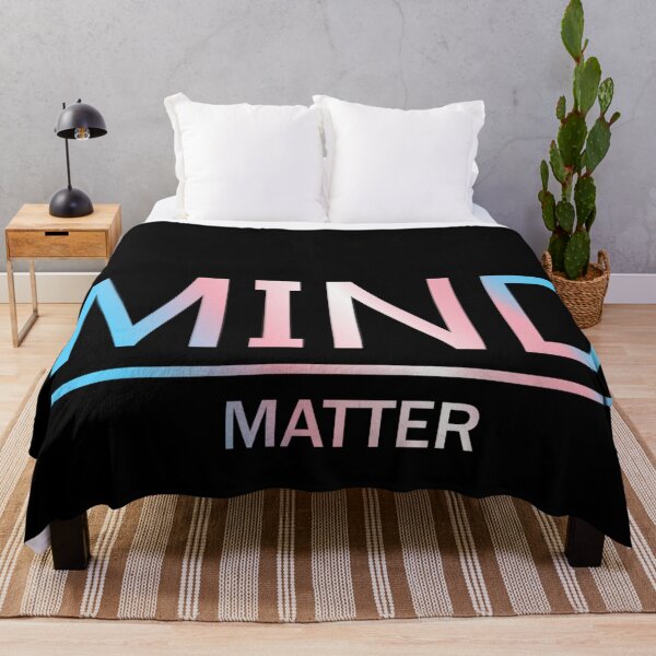 Item preview, Mind Matter, Transexual pride flag graphic, rainbow text graphic, mental health matters, mindfulness, self love, designed and sold by PrideBeProud.