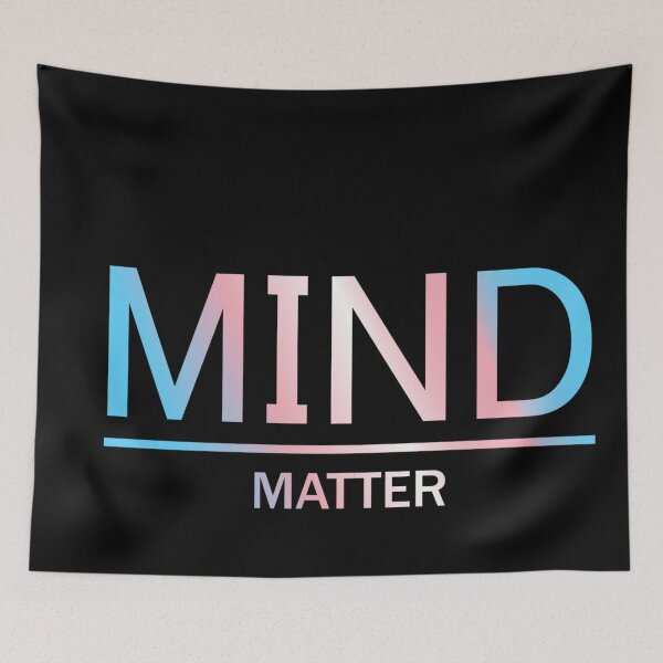 Item preview, Mind Matter, Transexual pride flag graphic, rainbow text graphic, mental health matters, mindfulness, self love,  designed and sold by PrideBeProud.
