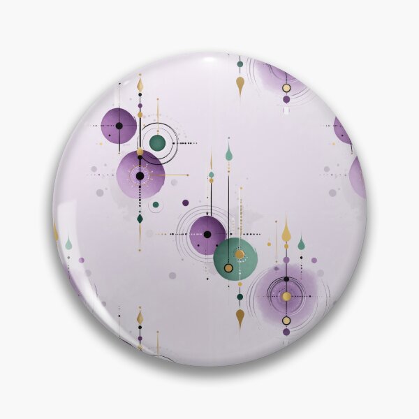 Item preview, Celestial Geometric Seamless Pattern with Purple and Green Orbital Motifs on Soft Lilac Background designed and sold by Moisky Patterns.