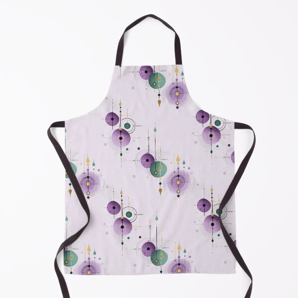 Item preview, Celestial Geometric Seamless Pattern with Purple and Green Orbital Motifs on Soft Lilac Background designed and sold by Moisky Patterns.
