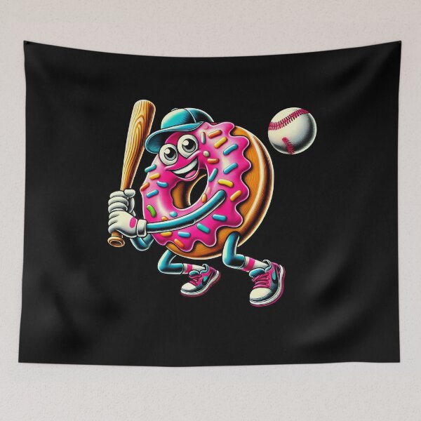 Item preview, Donut Playing Baseball Donut Lover Baseball Player designed and sold by Kimberley King Art  King Art.
