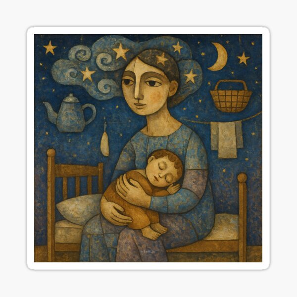 Item preview, Motherhood. Naive Art designed and sold by BoBiloArt.