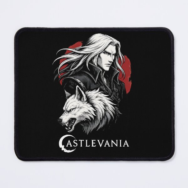 Aperçu de l'œuvre T-shirt Castlevania Netflix Fanart – Alucard et Loup Blanc | T-shirt Vampire Gothique créée et vendue par WAUZ.