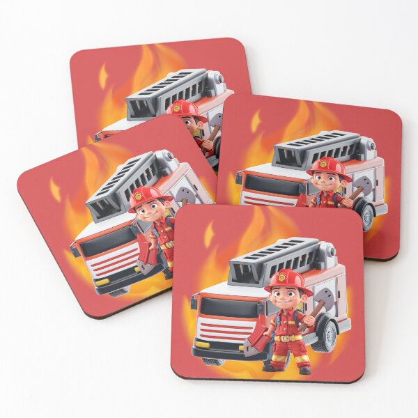 Item preview, Brave Little Firefighter with His Fire Truck designed and sold by PrintArtGraphic.