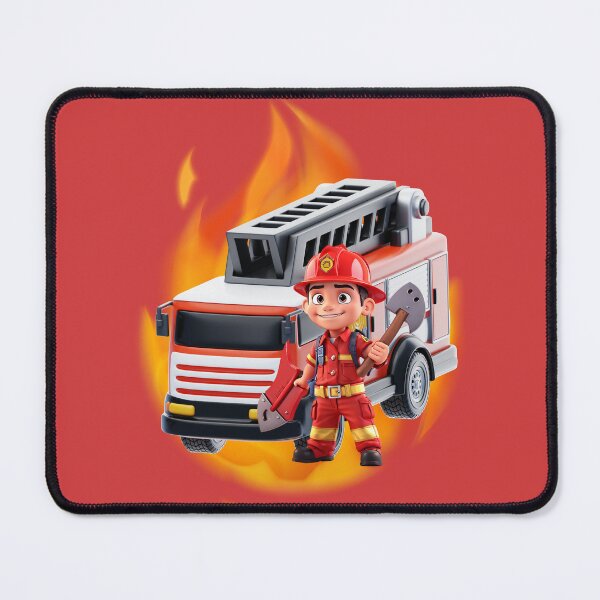 Item preview, Brave Little Firefighter with His Fire Truck designed and sold by PrintArtGraphic.