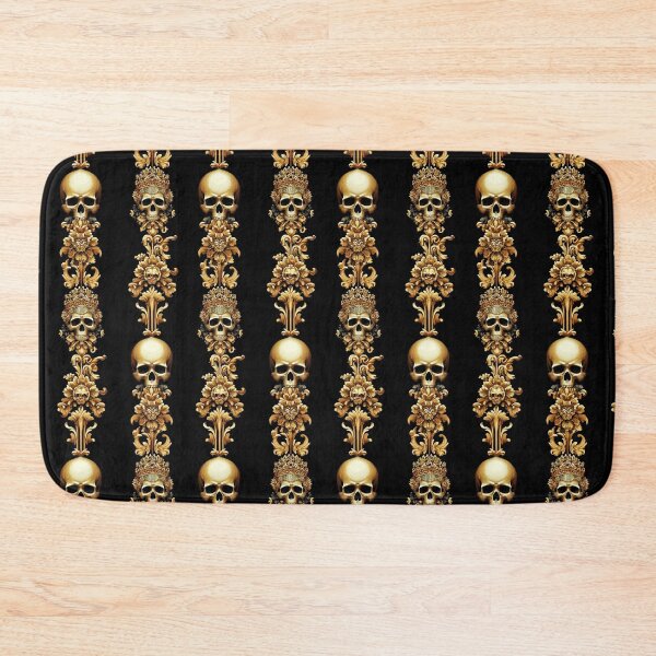 Item preview, Black & Gold Baroque: Demonic Opulence Luxury Fashion Art Gothic Heavy Metal Haute Couture with Skull Motifs & Dark Glamour, t-shirt dress clothing. BJJ designed and sold by blackdoggdesign.