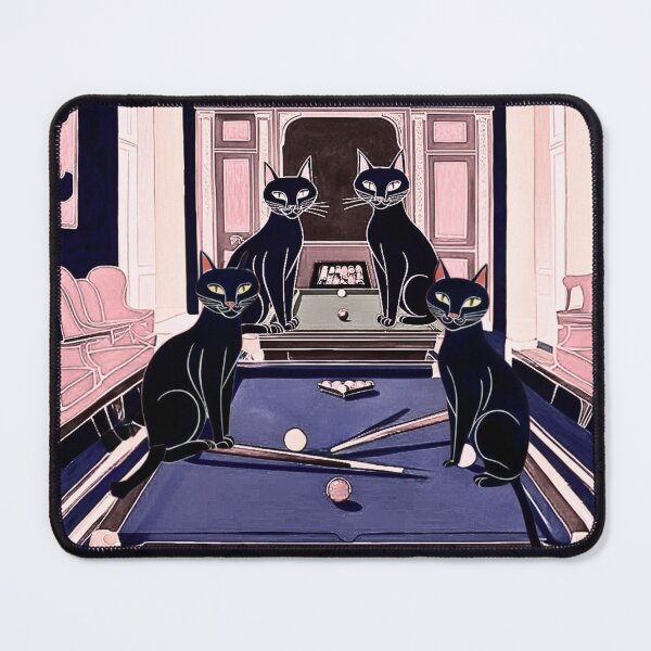 Item preview, cats playing pool designed and sold by SKULLARTISTRY.