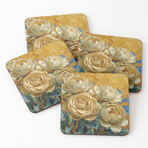 Item preview, Golden Peonies in Van Gogh Dreamscape designed and sold by CrystalCove11.