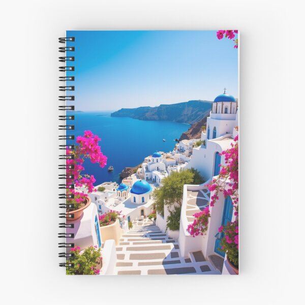 Item preview, Sun-Kissed Santorini – Coastal Notebook designed and sold by AlexeyevZurga.
