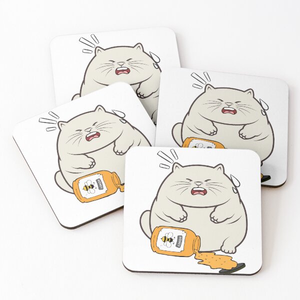 Item preview, Funny Fat Cat spilled a jar of honey designed and sold by Pet Station.