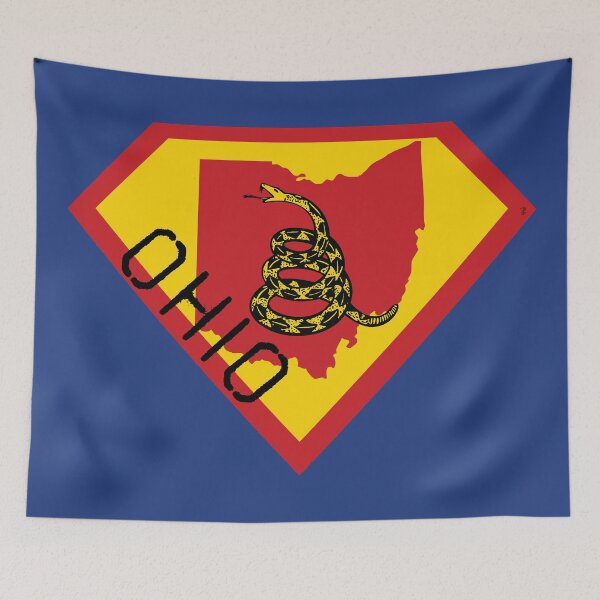 Item preview, OHIOAN SHIELD - Freedom Is The Superpower -  Gadsden Snake Flag - Dont Tread On Me SUPERHERO OHIO spellout design designed and sold by pelagio.