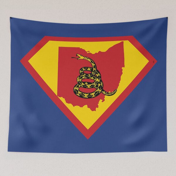 Item preview, OHIOAN SHIELD - Freedom Is The Superpower -  Gadsden Snake Flag - Dont Tread On Me SUPERHERO OHIO design designed and sold by pelagio.