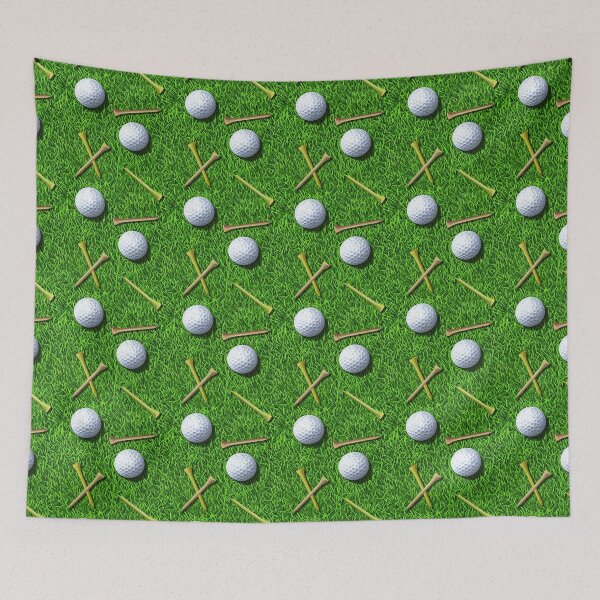 Item preview, Golf ball and tee on grass seamless pattern designed and sold by BeebooDesign.