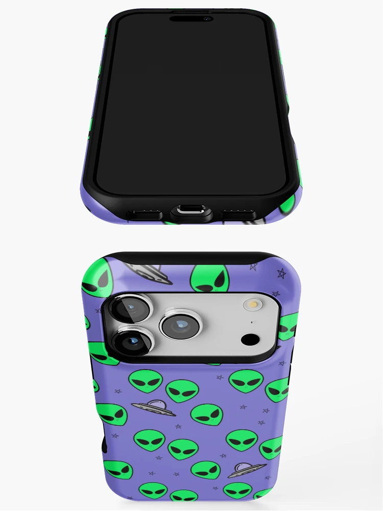 Thumbnail 3 of 4, iPhone Case, Aliens! Pattern designed and sold by Onehappyhook.