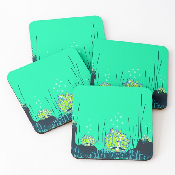 Item preview, Green Deep Ocean Creatures 葉っぱの羊 可愛い 海の生き物 可愛いアート  海の冒険  designed and sold by French Papyrus Studio.