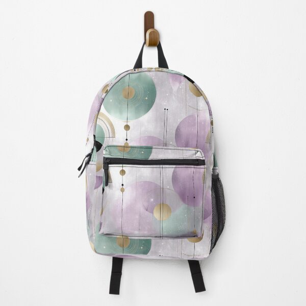 Item preview, Celestial Geometric Pattern with Mint, Lavender, and Gold Concentric Circles designed and sold by Moisky Patterns.