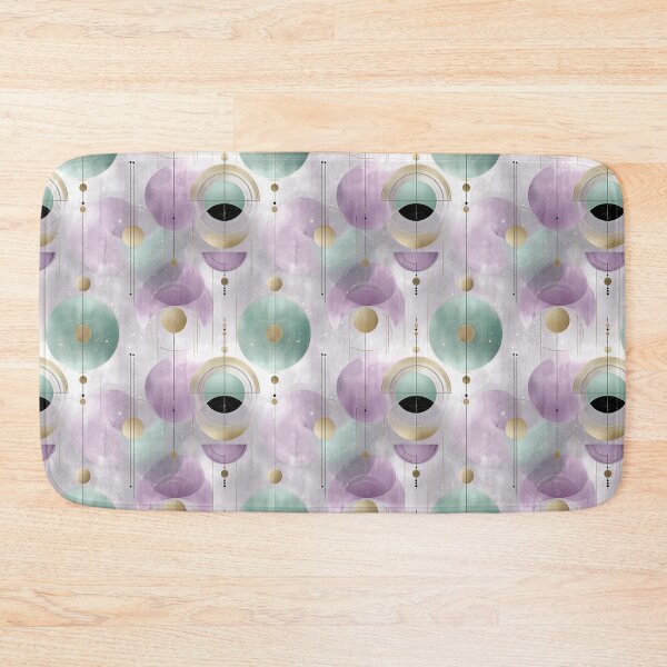 Item preview, Celestial Geometric Pattern with Mint, Lavender, and Gold Concentric Circles designed and sold by Moisky Patterns.