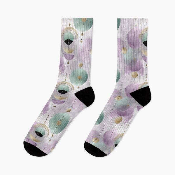 Item preview, Celestial Geometric Pattern with Mint, Lavender, and Gold Concentric Circles designed and sold by Moisky Patterns.
