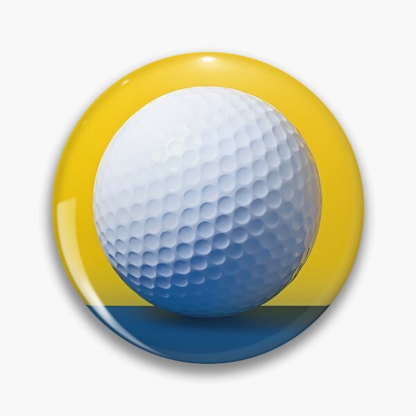 Item preview, Golf ball white on yellow blue background designed and sold by BeebooDesign.