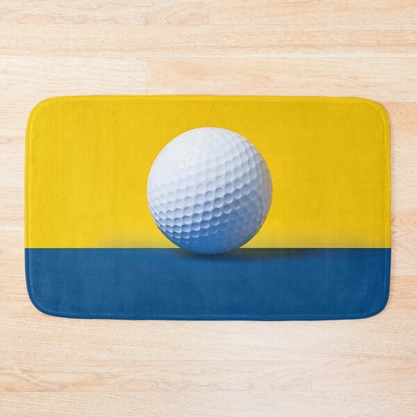 Item preview, Golf ball white on yellow blue background designed and sold by BeebooDesign.
