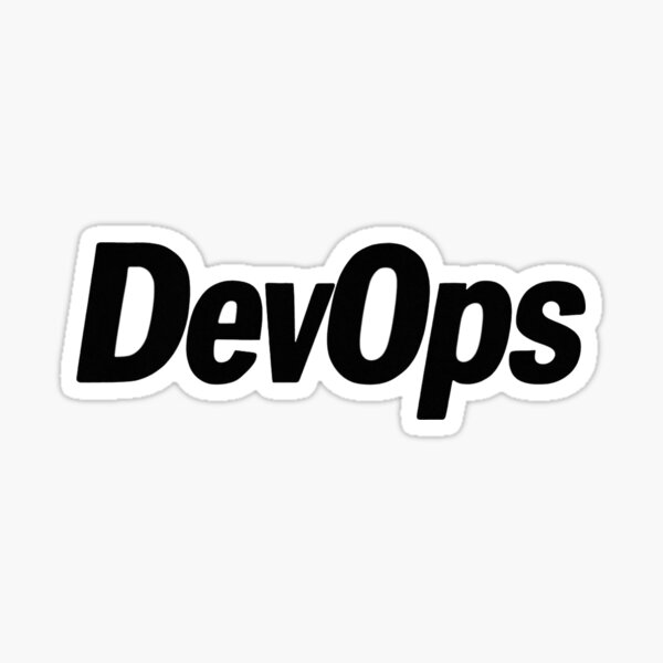 Item preview, DevOps Word Art Sticker – Bold Tech Style for Engineers designed and sold by Geek in Nerd.