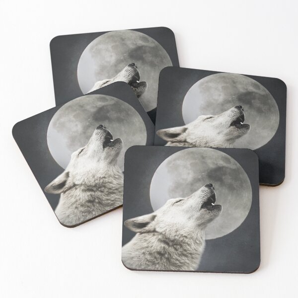 Item preview, howling wolf in front of supermoon designed and sold by Alex Sharp.