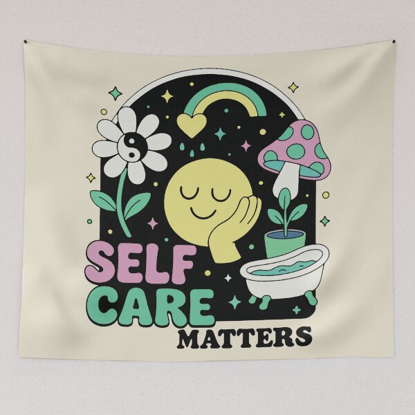 Item preview, Groovy Self Care Matters Wellness Art designed and sold by zzz888.